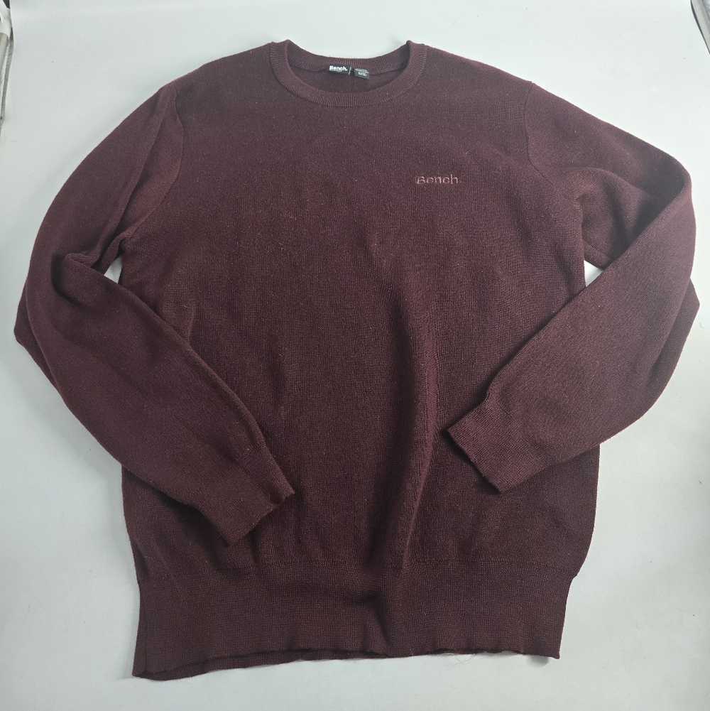 Bench Men's Burgundy Crewneck Sweater L